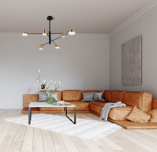 ITALUX PND-16374-6-BK-GD-3K Remdal závesné svietidlo LED 26,6W/2700lm 3000K čierna, zlatá