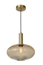 LUCIDE 45386/30/62 MALOTO závesné svietidlo Ø 30cm E27/40W jantárová/zlatá
