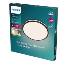 Philips 8719514432086 Ozziet stropní svítidlo LED 36W/3900lm 2700K černá SceneSwitch