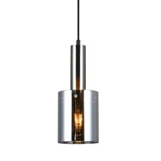 Italux PND-5581-1-SC+SG závěsné svítidlo Sardo D130mm 1x40W E27 saténový nikl, kouřové sklo
