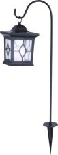 33270 GLOBO Exteriérové solárne LED svietidlo, zapichovací Lampáš na osvetlenie záhrad a terás s efektom ohňa, 1x 0,06W 2700K IP44 čierna
