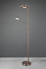 TRIO 424210304 BARRIE stojacia lampa dotyková LED D300mm 32W/4000lm, 6W/600lm 2700-3350-4000K staromosadzná, stmievateľné