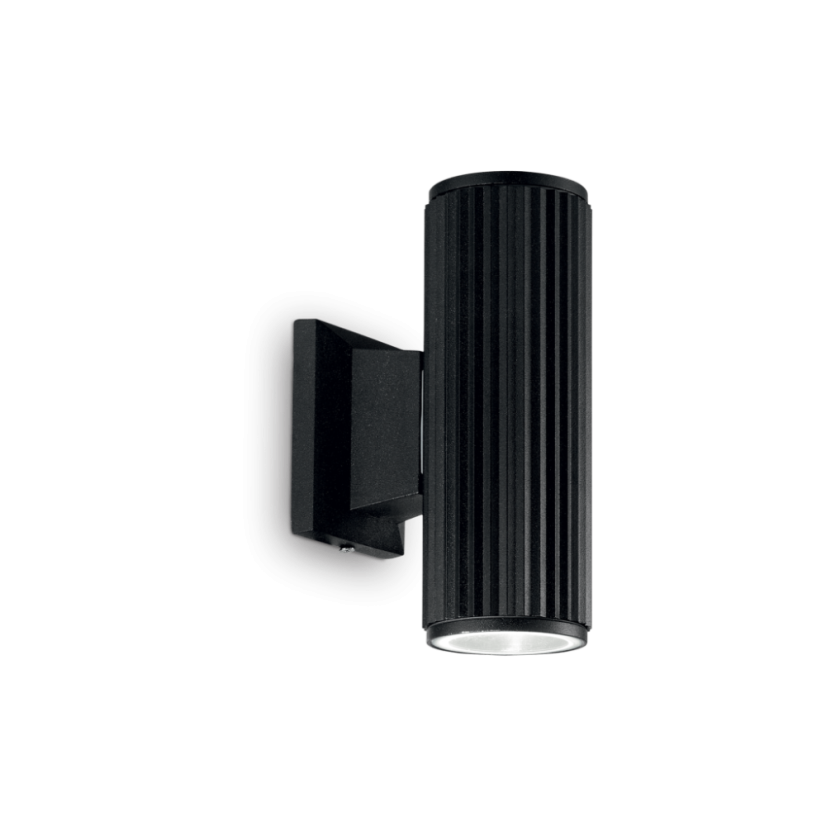 Exteriérové ​​nástěnné svítidlo Ideal lux 129433 BASE AP2 NERO 2xGU10 28W IP44