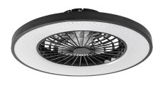 RABALUX 71334 Dalfon2 stropné svietidlo s ventilátorom D540mm LED 72W/2100lm 3000-6500K čierna, stmievateľné, diaľkový ovládač, starlight efekt
