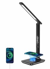 Immax LED KINGFISHER 08965L 8,5W/400lm 2700-5500K čierna, USB, QI, BK