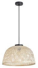 RABALUX 72025 Rattan závesné svietidlo 1xE27 D405mm čierna, prírodná