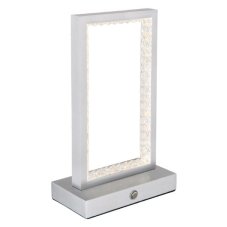 GLOBO 24008A SAMEGA dotyková stolná lampička LED V230mm 3W/120lm 2700+6500+4000K matný hliník, priehľadná, vrátane batérie CR18650 1800mAh 3,7V, USB-C kábel