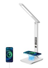 Immax LED KINGFSHER 08966L 8,5W/400lm 2700-5500K biela, USB, QI, BK