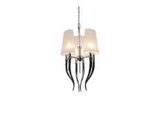 AZZARDO AZ0028 DECOline DIABLO 3 WHITE stropné závesné svietidlo 6xE14 11W IP20 biela/chróm