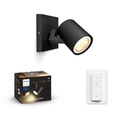 Philips Hue White Ambiance 8719514338326 Runner nástenné bodové svietidlo 1xGU10 +SWITCH 5,5W/250lm 2200-6500K čierna bluetooth