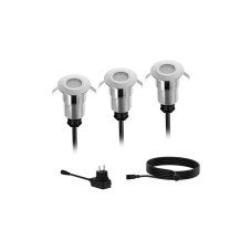 Philips 8720169269453 GardenLink Low Volt Spore nízkonapäťové vonkajšie svietidlo do zeme LED 3x1W/120lm 2700K IP67(IP44 PSU) strieborná 3-set+adaptér+kábel 5m