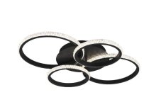 TRIO Reality R67364132 CIRES stropné svietidlo SMD LED 27W/3400lm 4000K čierna matná, priehľadná, krištáľový efekt, switchdimmer