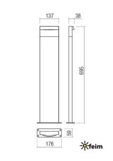 REDO 90429 POLIFEMO exteriérový stĺpik SMD LED 8W 425lm 3000K IP65 hnedá