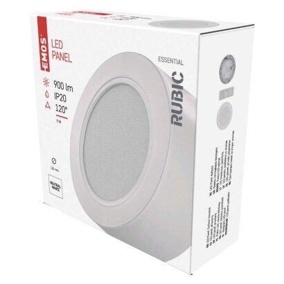 Emos ZM5432 LED RUBIC stropní/nástěnné přisazené klasické svítidlo kruh průměr 120 × 42 mm 9W 900lm 4000K bílá