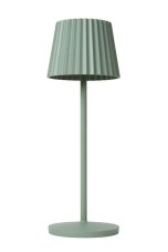 LUCIDE 27889/02/33 JUSTINE vonkajšia dotyková stolná lampička LED V380mm 2W/210lm 2700K IP54 zelenkavá, bezdrôtová nabíjacia podložka
