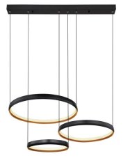 GLOBO 67193-55H HALLI závesné svietidlo LED 55W/1800lm 2700-6000K čierna, opál, zlatá, stmievateľné, diaľkový ovládač