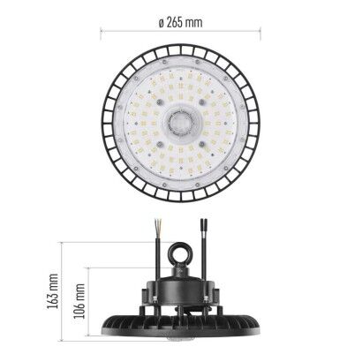 Emos ZU210.12 LED priemyselné závesné svietidlo HIGHBAY ASTER 100W 17000lm 4000K IP65