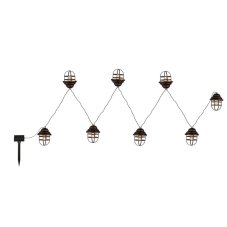 Globo 33059-8 solárne svietidlo dekoratívne, reťaz s 8 svietidlami 4,3m LED 8x0,06W 2700K, vrátane batérie 1xAA 200mAh Ni-Mh, IP44, bronzová, priehľadná