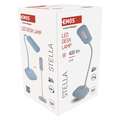 EMOS Z7602BL STELLA stolní lampa LED 6,5W/400lm 4000K, stmívatelné, modrá