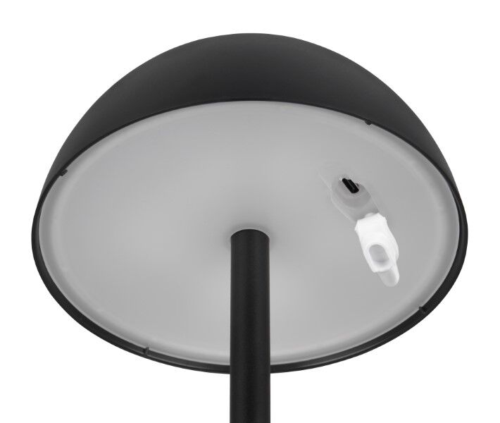 TRIO Reality R54106132 RICARDO vonkajšia dotyková stolná lampa SMD LED V300mm 1,7W/240lm 3000K IP54 čierna matná, nabíjateľná batéria, USB-C port