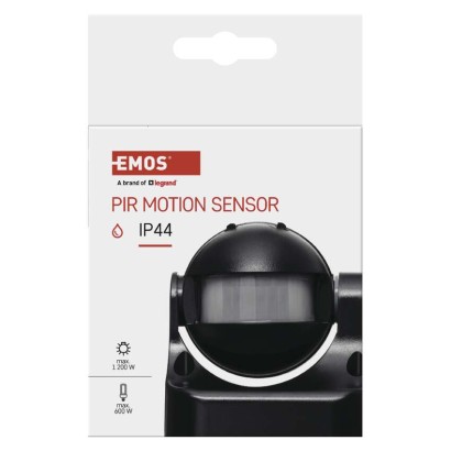 EMOS G1125 pohybové čidlo 1200W PIR senzor, černá, IP44