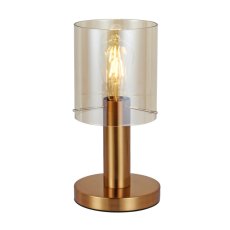 Italux TB-5581-1-BRO+AMB stolní svítidlo Sardo D160mm 1x40W E27 mosaz, jantarová