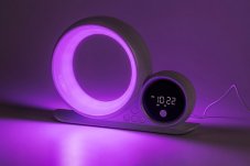RABALUX 76109 Wakeway dekoračná stolná lampička s hodinami LED 5W RGB biela