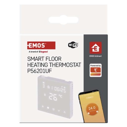 Emos P56201UF GoSmart Digitální pokojový termostat pro podlahové topení, bílá, Wi-Fi