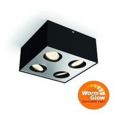 Philips 50494/30/P0 Box LED čierne povrchové bodové svietidlo WGD 4x4,5W=2000lm 2200-2700K