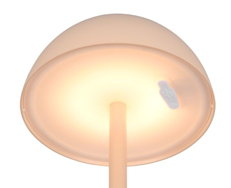 TRIO Reality R54106166 RICARDO vonkajšia dotyková stolná lampa SMD LED V300mm 1,7W/240lm 3000K IP54 piesková, nabíjateľná batéria, USB-C port