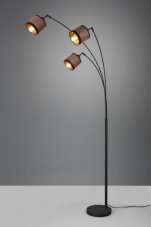 TRIO Reality R41553041 DAVOS stojacia lampa V1850mm 3xE14 čierna matná, šedohnedá