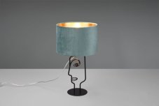 TRIO Reality R51211015 SULTAN stolná lampa V420mm 1xE27 čierna, zelenkavá