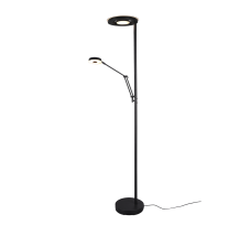 TRIO 424210332 BARRIE stojacia lampa dotyková LED D300mm 32W/4000lm, 6W/600lm 2700-3350-4000K matná čierna, stmievateľné
