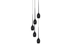 AZzardo AZ0312 DECOline Izzat 5 BLACK stropní závěsné svítidlo 5xE14 50W IP20 lesklá černá