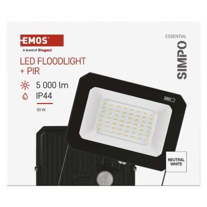 Emos ZS2343 exteriérový  LED reflektor  SIMPO se senzorem 50W 5000lm 4000K IP44