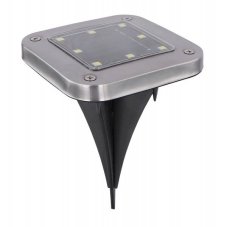 GLOBO SOLAR 33414Q-2 solárne svietidlo zapichovacie do zeme 100x100mm LED 8x0,1W 6000K IP44, vrátane batérie 1xAA Ni-MH 300mAh 1.2V, oceľ, čierna, 2-set