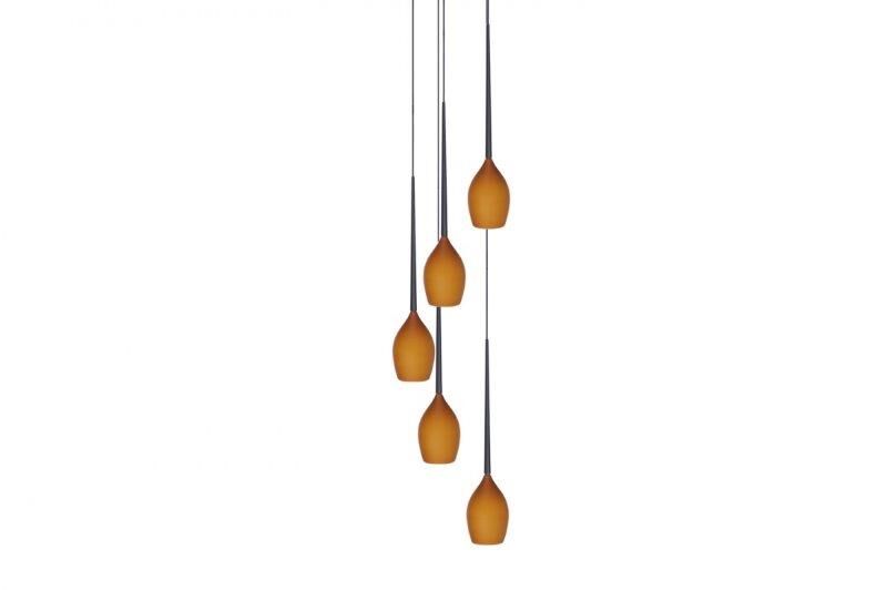AZzardo AZ1231 DECOline Izzat 5 AMBER stropní závěsné svítidlo 5xE14 50W IP20 jantar