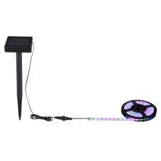 Globo 33696-180RGB solárne svietidlo LED pás 3m 180x0,1W RGB, vrátane batérie 3,2V 400mAh 14500 Li-Ion, IP44, čierna, priehľadná