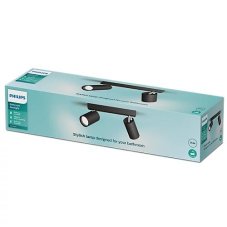 Philips 8720169298996 Idris stropné bodové svietidlo/spot 2xGU10 IP44 čierna, ClickFix