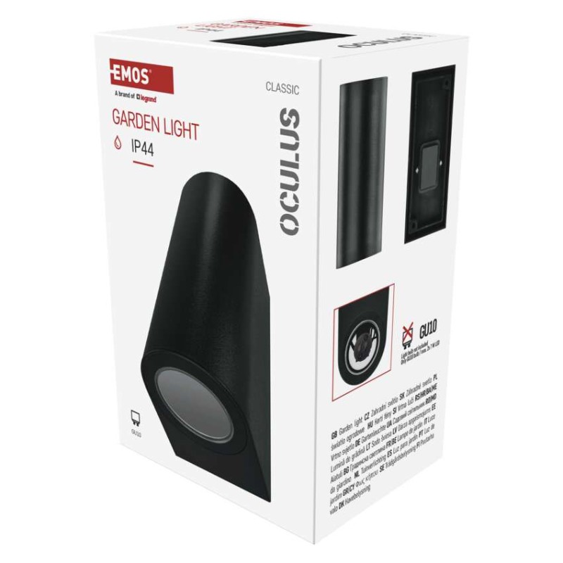 Emos ZGF020P OCULUS venkovní nástěnné svítidlo 2xGU10 88 × 67 × 153 mm  IP44 černá