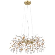 GLOBO 64132-8 DANNA závesné svietidlo/luster D610mm 8xG9 zlatá, jantárová, priehľadná