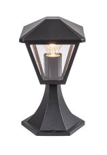 RABALUX 7148 Paravento exteriérové stojanové svietidlo/stĺpik V290mm 1xE27 IP44 čierna, priehľadná