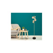 GLOBO 56135-6S RIHA stojací lampa 6xG9 V1550mm černá, mosaz, jantarová