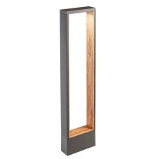 REDO 90509 WALD vonkajšie stojanové svietidlo/stĺpik COB LED V800mm 10W 986/650lm 3000K IP65 tmavošedá, imitácia dreva