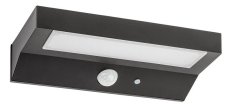 RABALUX 77023 Korana solárne nástenné svietidlo reflektor LED 6W/450lm 4000K IP44 čierna, biela, súmrakový a pohybový senzor
