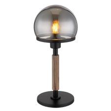 GLOBO 21954S HAKU stolná lampička V400mm 1xE27 čierna, vzhľad dreva, dymová