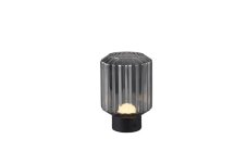 TRIO Reality R57761154 LORD dotyková stolná lampička SMD LED 1,5W/100lm 3000K čierna matná, dymová, nabíjateľná batéria, USB-C port