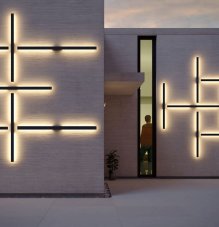 REDO 90624 REFLEXA vonkajšie nástenné svietidlo V1440mm SMD LED 24W 3000/1450lm 3000K IP54 hrdzavo hnedá
