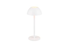 TRIO Reality R54106131 RICARDO vonkajšia dotyková stolná lampa SMD LED V300mm 1,7W/240lm 3000K IP54 biela matná, nabíjateľná batéria, USB-C port