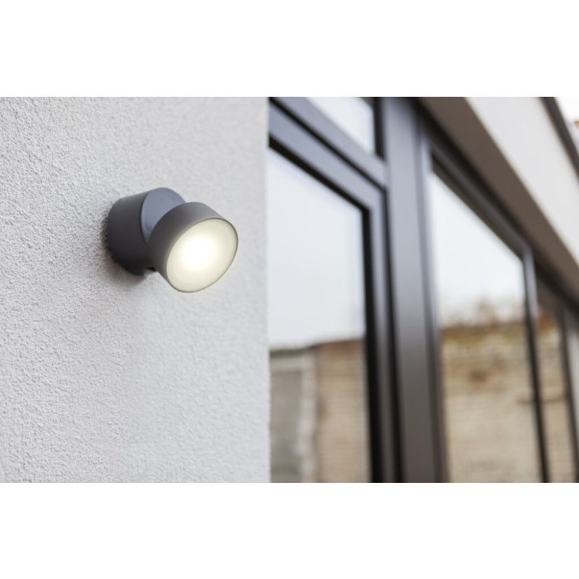 5626101125 LUTEC TRUMPET venkovní nástěnné LED otočné svítidlo 6,7W 600Lm 4000K šedá IP54